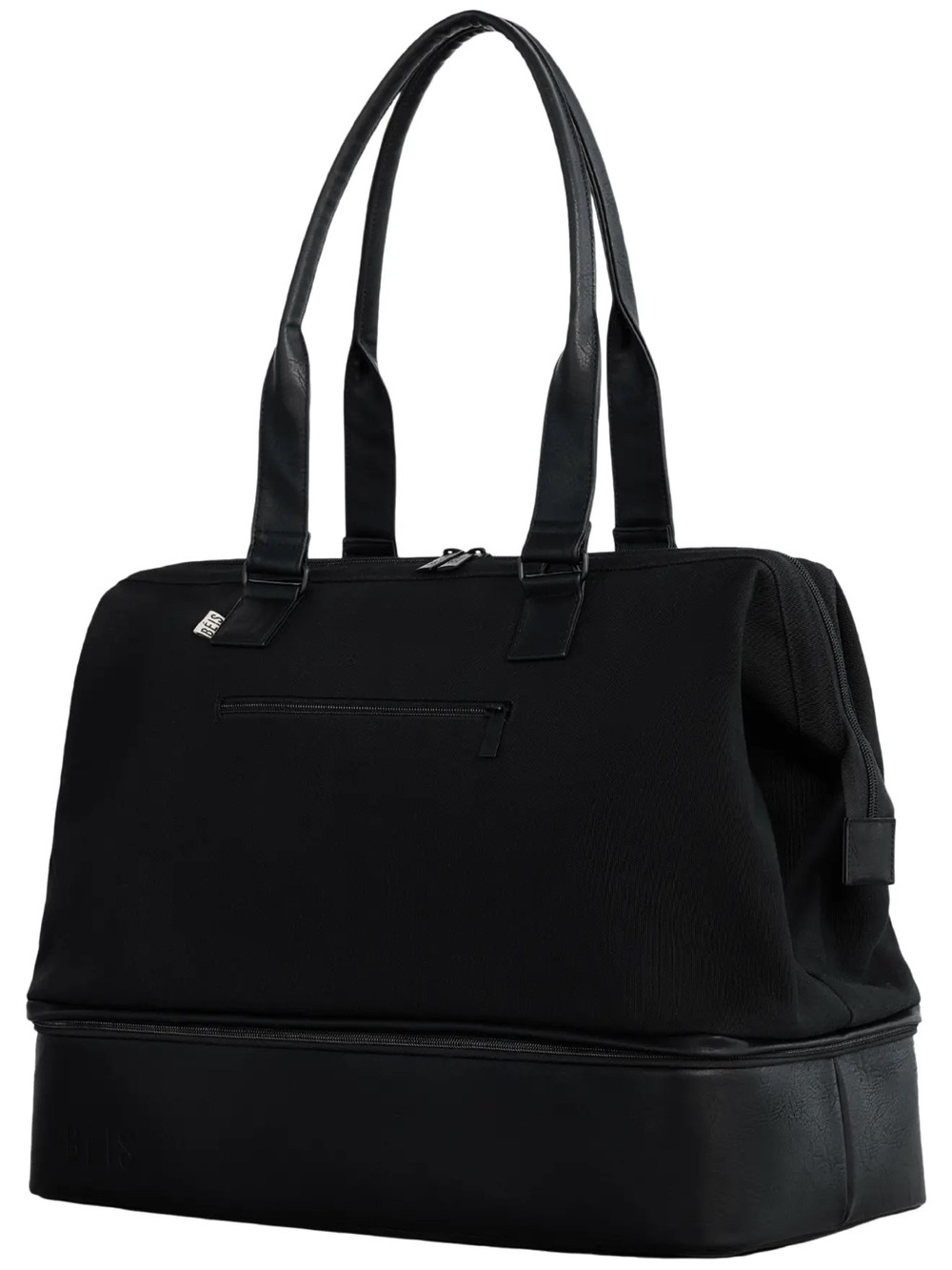 BEIS Black Duffel Tote with Separate Bottom Compartment